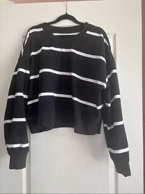 lululemon athletica Black Sweatshirt with White Stripe